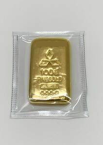 三菱 インゴット プレート 100g 999.9 K24 純金 FINE GOLD パッケージ未開封 投資 店舗受取り可