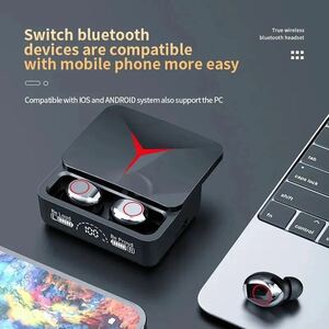 ゲーミングヘッドセット Bluetooth ワイヤレスイヤホン デジタルインジケーター スライド式収納ケース マイク イヤフォン ヘッドホン