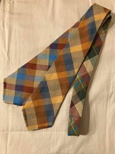 イギリス古着60s tie vintage tie 英国ヴィンテージ　ネクタイvintage wool tie check チェックタイ ウールタイ ウールネクタイMV996