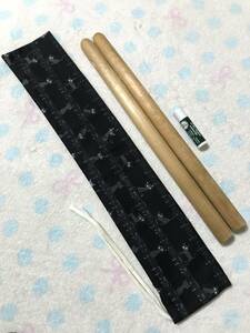 ドラムスティック ケース＊和太鼓バチ 入れ＊楽譜・ねこ柄＊47×8.8ｃｍ＊ハンドメイド★送料￥94-