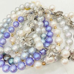 ■アコヤ本真珠ブレスレット6点おまとめ■m重量約89.5g パール pearlネックレス necklace ジュエリー jewelry accessory silver DA0