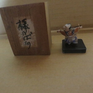 戦前　木彫り　　ミニ棒しばり 人形　歌舞伎