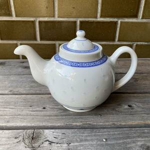 中国景徳鎮製　染付　青花　青華　蛍焼　透かし　ティーポット 煎茶道具　茶器　急須　