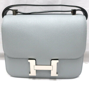 【美品】HERMES／エルメス　コンスタンス3 23 　ヴォーエプソン　ブルーグラシエ　ショルダーバッグ　600010012