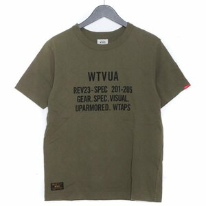 WTAPS 16SS/DESIGN SS 07 TEE Sサイズ カーキ 161ATDT-CSM03S ダブルタップス デザインTシャツ 半袖カットソー WTVUA