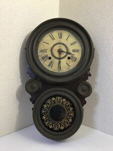 当時物 SEIKOSHA／精工舎 四つ丸 ダルマ 古い時計 動作品　アンティーク 振り子 壁掛け ボンボン時計 セイコー ゼンマイ 昭和レトロ