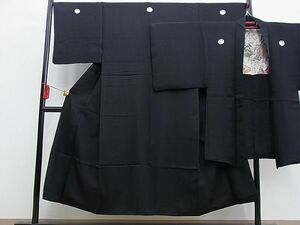 平和屋野田店■男性　黒紋付　羽織セット　逸品　BAAC7899kg