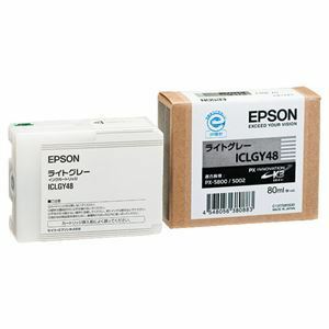 【新品】(まとめ) エプソン EPSON PX-P／K3インクカートリッジ ライトグレー 80ml ICLGY48 1個 【×10セット】