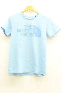 【中古】THE NORTH FACE レディースTシャツ M ロゴ Tシャツ THE NORTH FACE M 水色 アクアブルー ロゴ