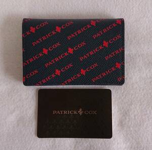 新品 PATRICK COX パトリックコックス 二つ折り カード入れ　ネイビー × レッド 