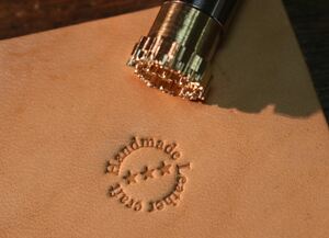 Handmade Leather craft C NO.12 円形状　レザークラフト　手打ち刻印 打刻 メタルスタンプ ヌメ革に　革小物　革細工　ハンドメイド　