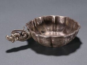 清時代 純銀彫 龍首杯【仁】古銀器 置物擺件 古賞物 中国古玩 蔵出