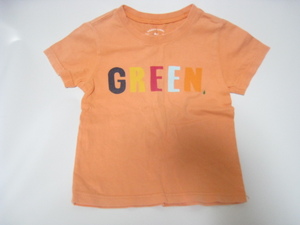 GREEN LABEL RELAXING グリーンレーベルリラクシング キッズ 子ども トップス Tシャツ 半袖 丸首 橙 オレンジ サイズ105 プリント 