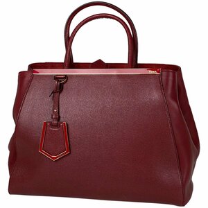 フェンディ FENDI トゥージュール 2WAY ショルダーバッグ トート ハンドバッグ レザー レッド 8BH250 レディース 【中古】