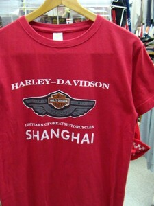 Harley-Davidson ハーレーダビッドソン上海 Tシャツ レッド (M)【ネコポス可能】