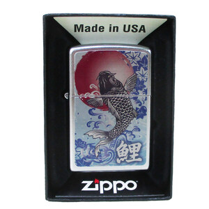 ジッポー オイルライター USA Zippo 和柄シリーズ 昇り鯉 SP-KA＆ギフトボックスセット（オイル＋フリント+BOX）