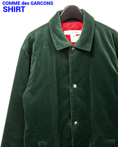 X【COMME des GARCONS SHIRT Corduroy Coaches Jacket W27174 Green コム デ ギャルソン シャツ コーデュロイコーチジャケット グリーン】