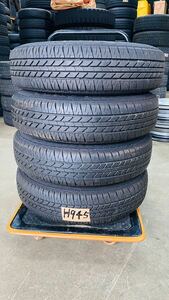 全国送料無料 H945 BRIDGESTONE 145/80r12 74S 中古ノーマルタイヤ 鉄ホイール付き 4本セット 4穴12×4.0B ハブ径54mm PCD100