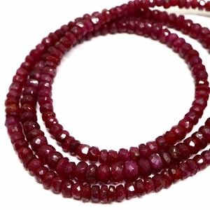 《K10 天然ルビーネックレス》M 約14.1g 約51cm ruby necklace ジュエリー jewelry DC5/DE0 ☆