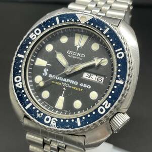 24D048　セイコー　SEIKO　サードダイバー　スキューバプロ450　6306-7001　自動巻き　AT　メンズ腕時計　黒文字盤　デイデイト　1円～