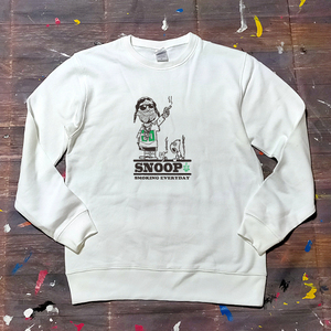 送料無料【SNOOP(Y) DOG(G)】スヌープドッグ // 長袖トレーナー/ホワイト★選べる3サイズ/M L XL / 8.4オンス