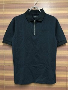 HM143 ラファ Rapha ロゴジップポロ LOGO ZIP POLO 半袖 黒 XS