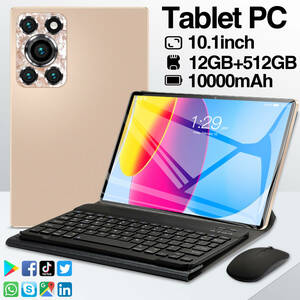 未使用品！マジックキーボード付き Tblet PC タブレットパソコン 10.1インチ 12GB+512GB 10000mAh 16+32MP 動作確認ゴールド