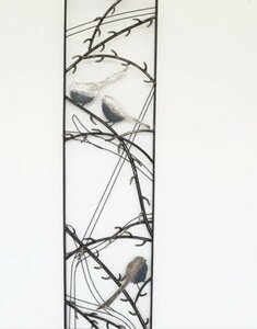モダンアンティーク調　ブルー　　ブラック　アイアン　小鳥の壁掛け飾り　小鳥のウォールデコレーション2