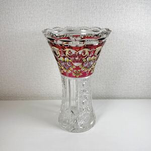 610 BOHEMIA ボヘミア 花瓶 チェコスロバキア クリスタルガラス フラワーベース 
