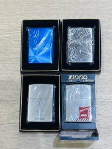 【OAK-26.2YH】1円スタート Zippo ジッポ まとめ売り 喫煙具 喫煙グッズ 現状品 中古品 火花未確認 着火未確認 オイルライター 4個セット