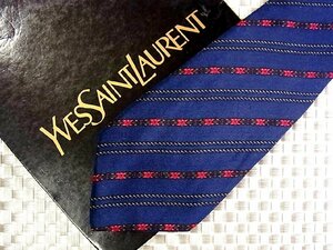 ♪33379D♪状態並品【花 デザイン ストライプ 柄】サンローラン【YSL】細ネクタイ