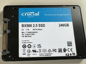 CRUCIAL SSD 240GB【動作確認済み】2204