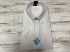 Phirip Gurian 半袖 ドレスシャツ ワイシャツ　M（39）形態安定 ホワイト系　EHPG03-01-N604-44