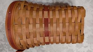 1 米国製 ハンドメイド LONGABERGER BASKETS ロンガバーガー バスケット 高さ24上部直径19.5下部4角1辺12㎝ ゴミ箱やドライフラワー入れに