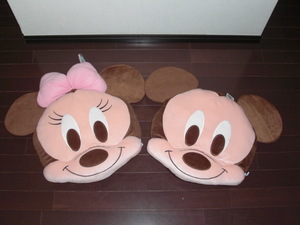 ●ディズニー ベイビー baby ミッキーマウス & ミニーマウス ビッグ ジャンボ クッション 全長約50㎝超 紙タグ付き 2種セット ぬいぐるみ