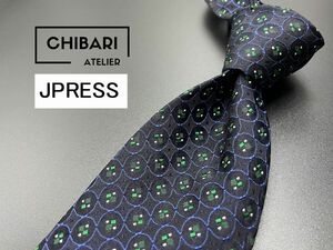 【超美品】JPRESS　ジェイプレス　ドット柄　ネクタイ　3本以上送料無料　ブラックネイビー　0404006