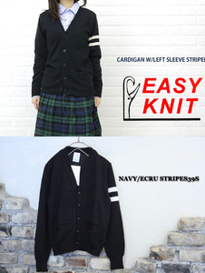 美品「EASY KNIT イージーニット」コンパクトVネックカーディガン/カナダ/コットンニットカーデ/ネイビーS＜定価：12,600円＞（送料510円）