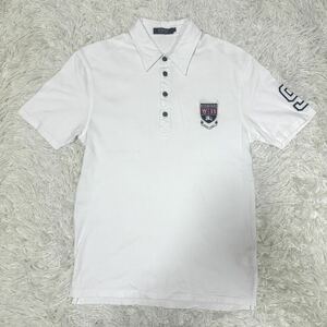 BURBERRY BLACK LABEL バーバリーブラックレーベル ポロシャツ 半袖 Tシャツ ワッペン ホースロゴ サイズ2