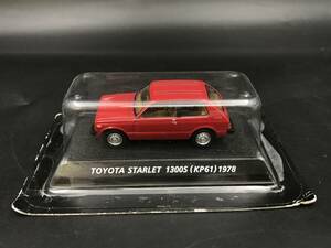 SE0422-09◆未開封 TOYOTA STARLET 1300S KP61 1978 赤 レッド トヨタ スターレット コナミ絶版名車シリーズ 1/64 ミニカー 模型