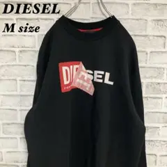 【美品】人気ロゴ　DIESEL ディーゼル　コットンスウェット　M ブラック