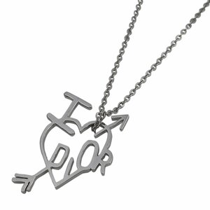 クリスチャンディオール Christian Dior ロゴ ハート ネックレス I LOVE DIOR ネックレス シルバーメッキ シルバー レディース 【中古】