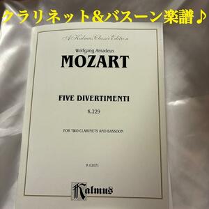 ★クラリネット.ファゴット★楽譜/モーツアルト/Clarinet.Bassoon/バスーン/譜面/室内楽/発表会/コンサート/アンサンブル/木管楽器/激レア