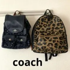 coach バッグ　リュック　セット　レオパード