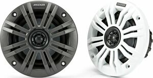 ■USA Audio■キッカー Kicker KM44 (45KM44) 10cm 4Ω マリーングレード Max.150W●2種色のグリル付●保証付●税込