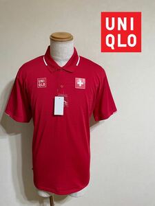 【新品】 UNIQLO ユニクロ RF ドライEX ポロシャツ ロジャーフェデラー スイス代表 ユニフォーム トップス サイズM 半袖 赤 
