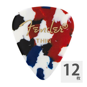 フェンダー ギターピック 12枚 セット Thin 351 Shape Classic Picks Confetti Thin Fender