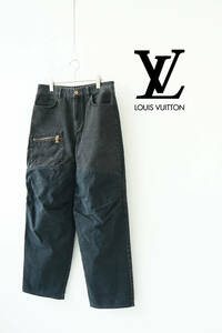 2024SS LOUIS VUITTON by Pharrell ルイヴィトン ファレル ポケット キャンバス 切替 デニム パンツ size 29 RM241M CCU HQD05W 0510477