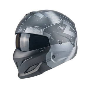 新しいデザインオートバイバイクヘルメット ハーフヘルメット フルフェイスヘルメット レーシング組立式顎部分着脱できる-XXL