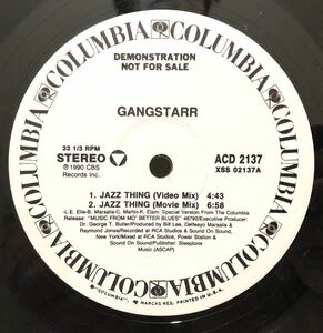 美品 1990 Gangstarr / Jazz Thing Mo Better Blues Original US Promo 12 CBS Columbia CAS 2137 Guru DJ Premier Buckshot Le Fonque