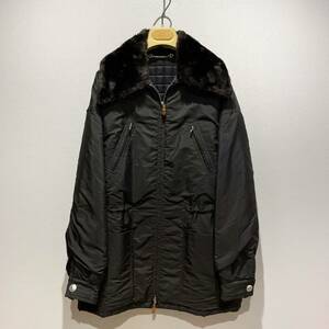 【送料無料】90s Vintage GUCCI Bamboo Coat by TOM FORD グッチ トムフォード期 バンブー ファー付き キルティング コート 黒 40